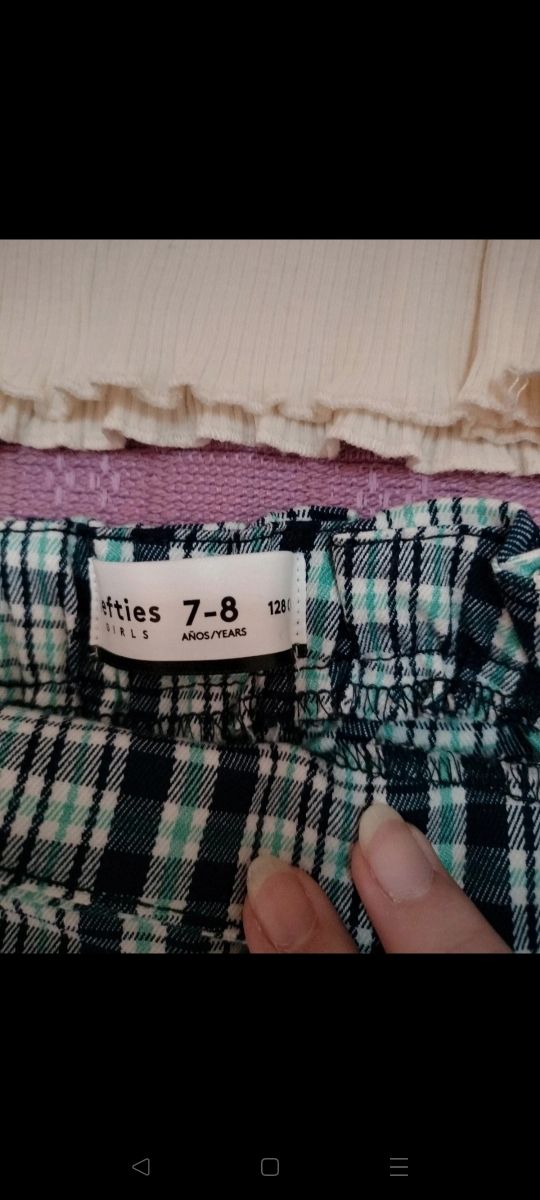 Conjunto niña falda-pantalón y camiseta talla 7-8