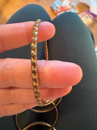 Set 6 bracciali donna effetto oro anticato e perle