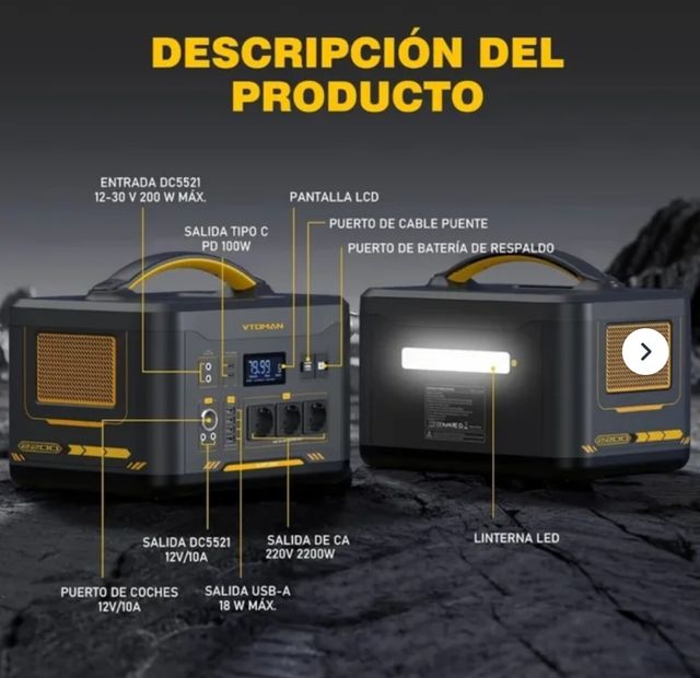 Estación de energía Vtoman 2200w ( 4400 w pico)