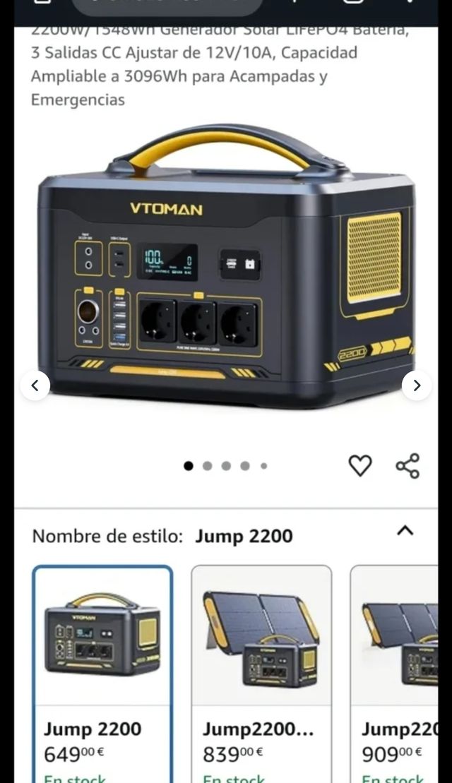 Estación de energía Vtoman 2200w ( 4400 w pico)