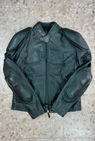 Chaqueta Belstaff Negra Cuero Moto