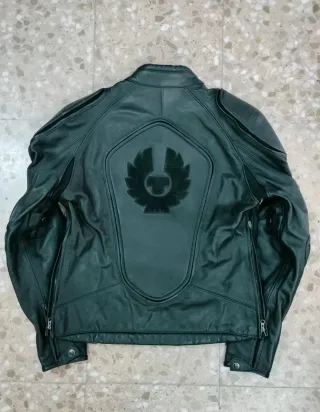 Chaqueta Belstaff Negra Cuero Moto