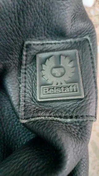 Chaqueta Belstaff Negra Cuero Moto