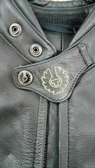 Chaqueta Belstaff Negra Cuero Moto