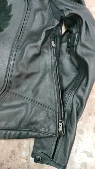 Chaqueta Belstaff Negra Cuero Moto