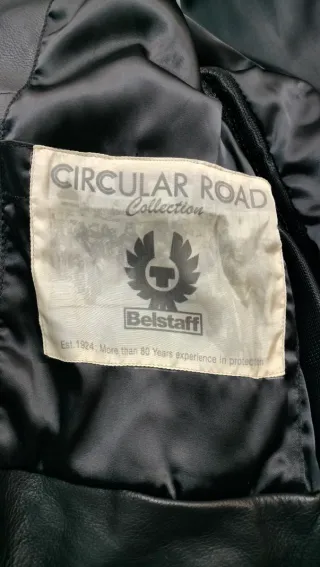 Chaqueta Belstaff Negra Cuero Moto