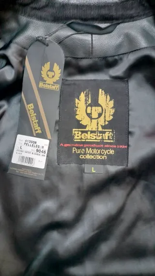 Chaqueta Belstaff Negra Cuero Moto