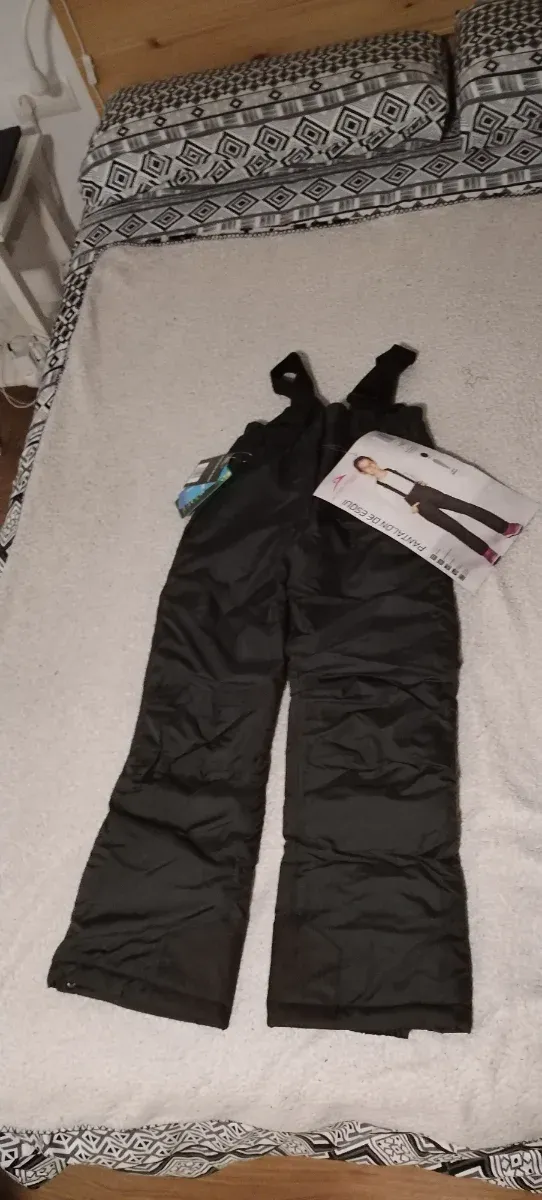 Pantalón de nieve infantil negro nuevo
