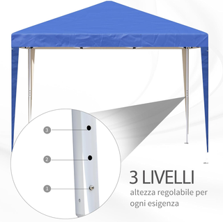Gazebo 3x3 m Pieghevole Pop-up in Acciaio e Tessut