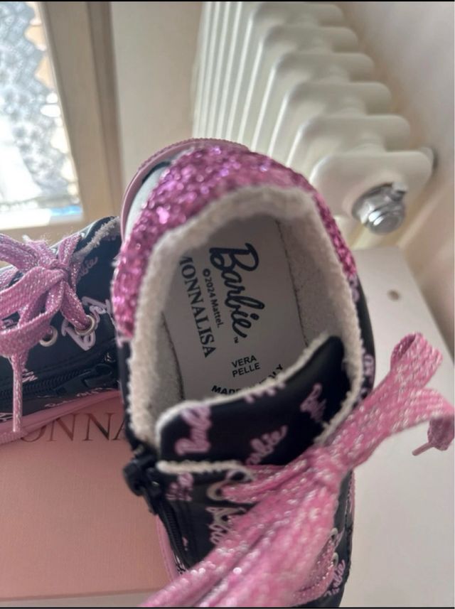 Scarpe bimba Barbie nere glitter rosa n 30