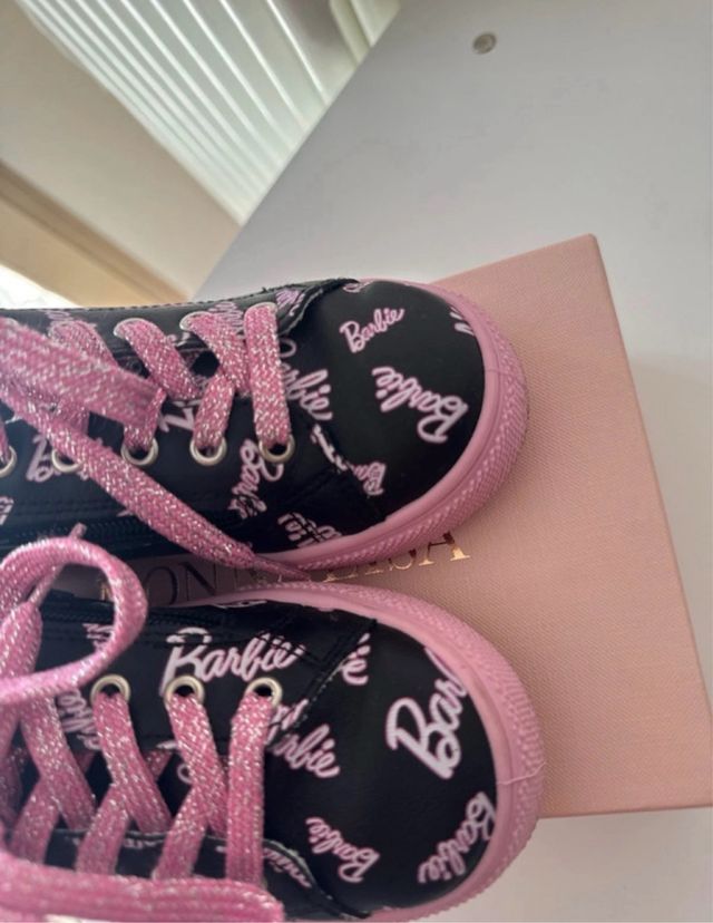 Scarpe bimba Barbie nere glitter rosa n 30