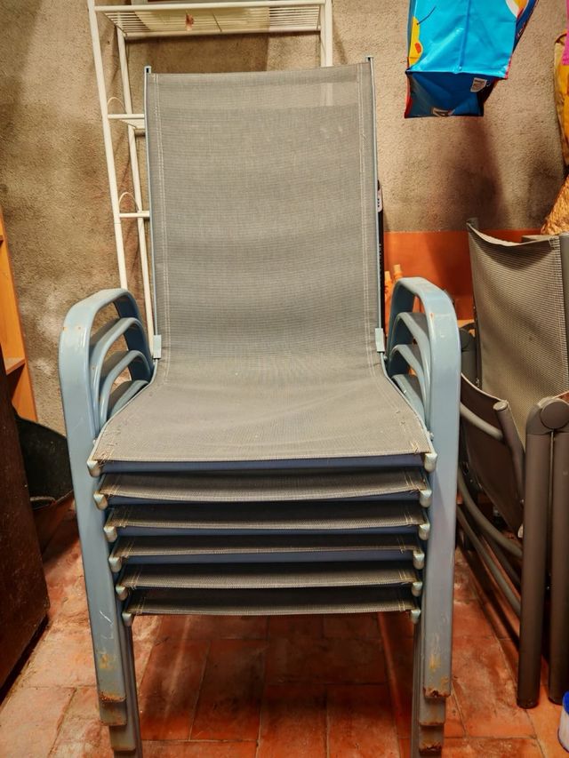 Mesa de jardín cristal y metal