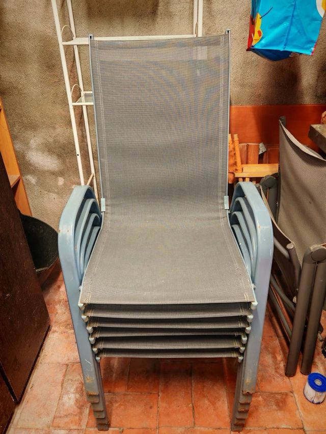 Mesa de jardín cristal y metal