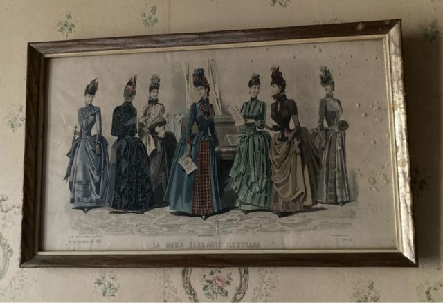 Láminas moda s.XIX enmarcadas