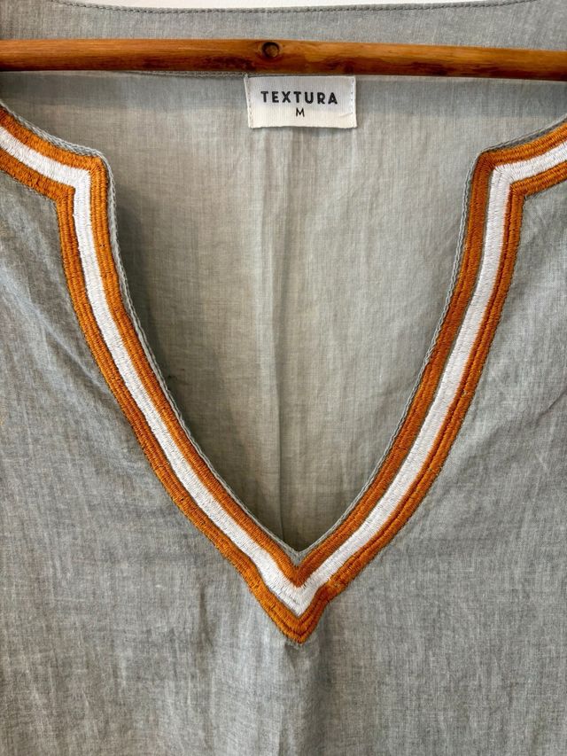 Vestido camisola Textura algodón gris Talla M