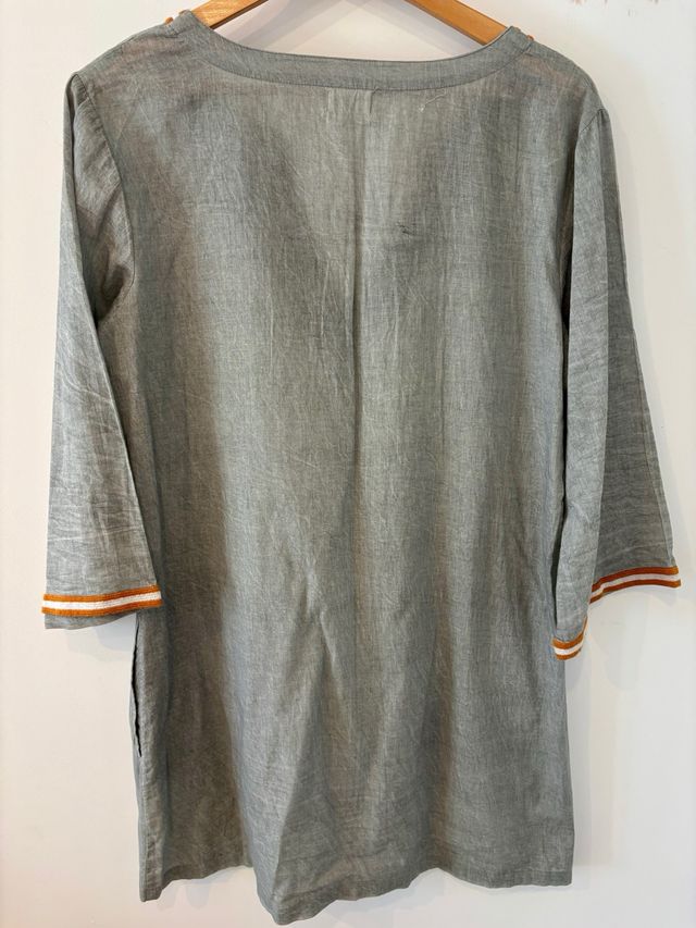 Vestido camisola Textura algodón gris Talla M