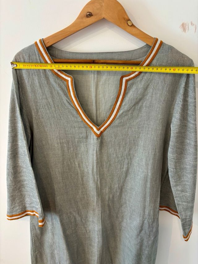 Vestido camisola Textura algodón gris Talla M