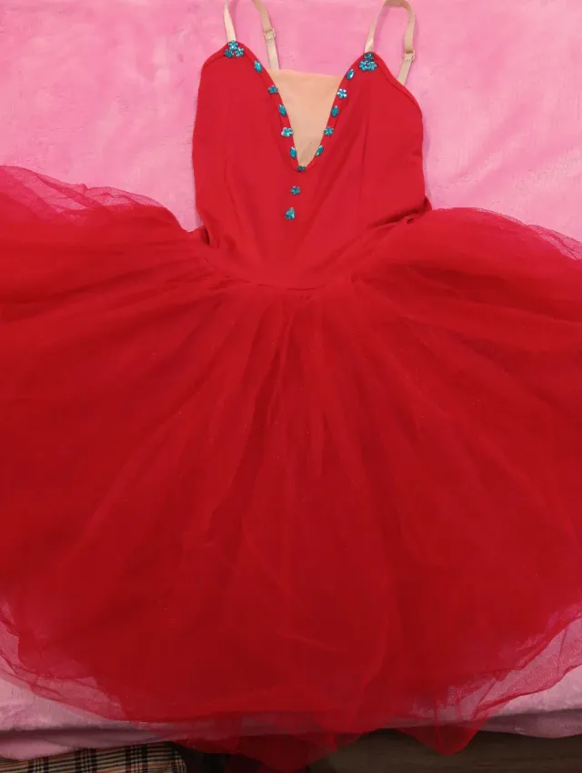 Mallot Ballet Tutú Rojo Talla Única