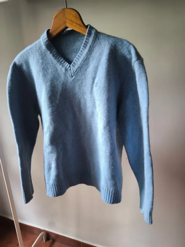 Jersey Burberry Azul V-Neck