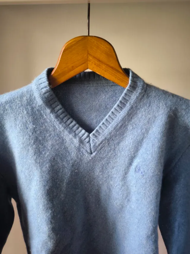 Jersey Burberry Azul V-Neck