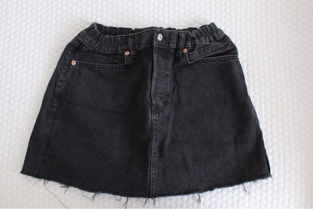 Falda vaquera negra Mango Talla M