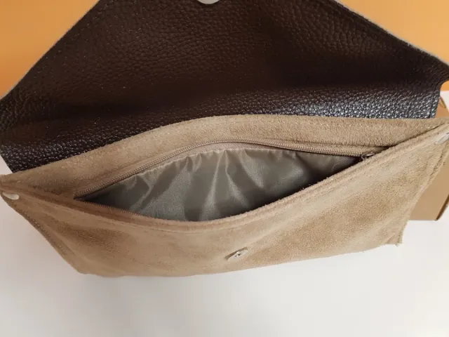 Bolso/Clutch Beige/Marrón