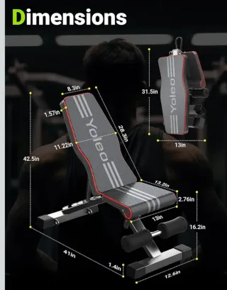 Banco de pesas Yoleo ajustable