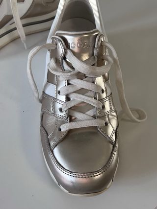 Zapatillas Hogan Plata y Blanco