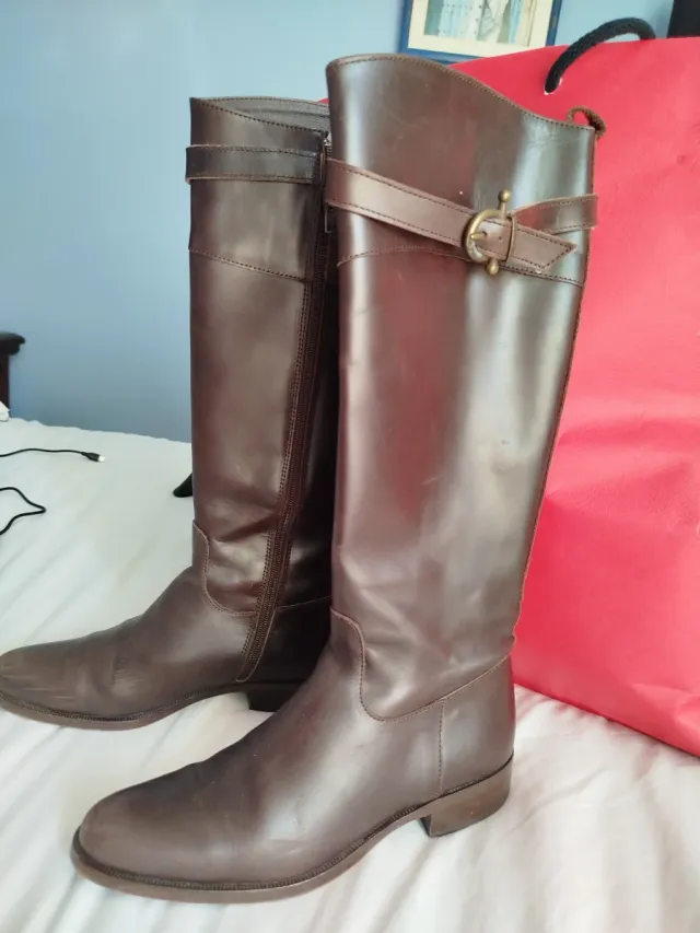 Botas de piel estilo hípico