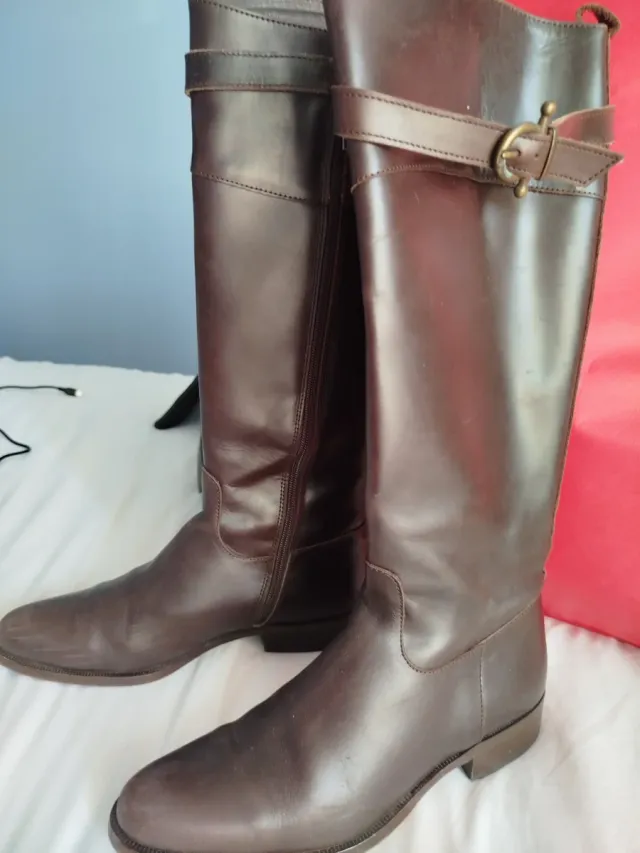 Botas de piel estilo hípico