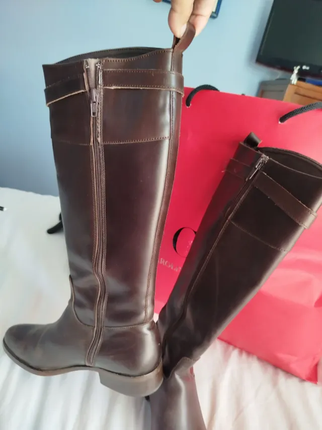 Botas de piel estilo hípico