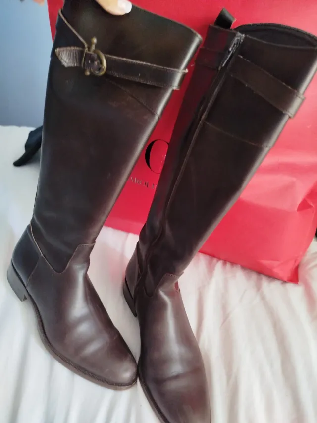 Botas de piel estilo hípico