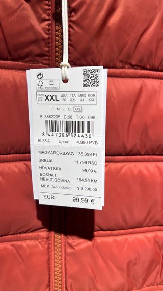 Chaleco Pedro del Hierro Talla XXL Rojo