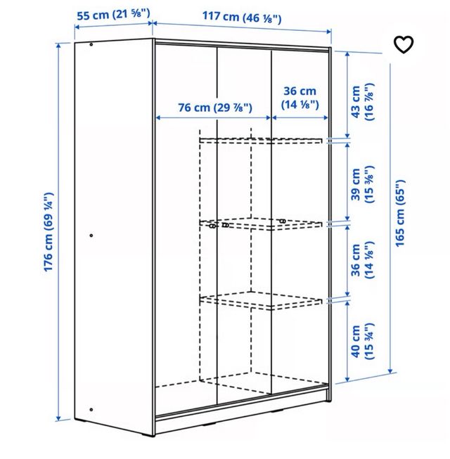 Guarda-roupa de 3 portas KLEPPSTAD da Ikea