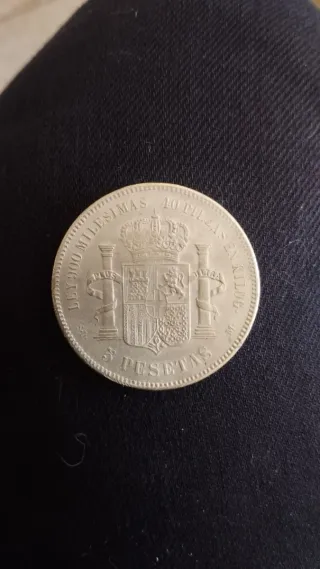 Moneda Plata Amadeo I Rey de España 1871