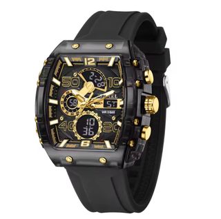 Reloj Deportivo Doble Pantalla Negro/Dorado