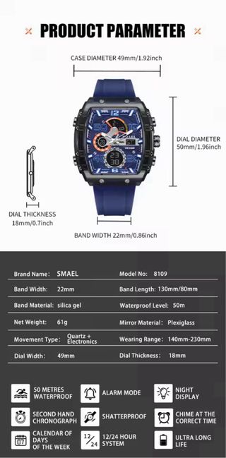 Reloj Deportivo Doble Pantalla Negro/Dorado