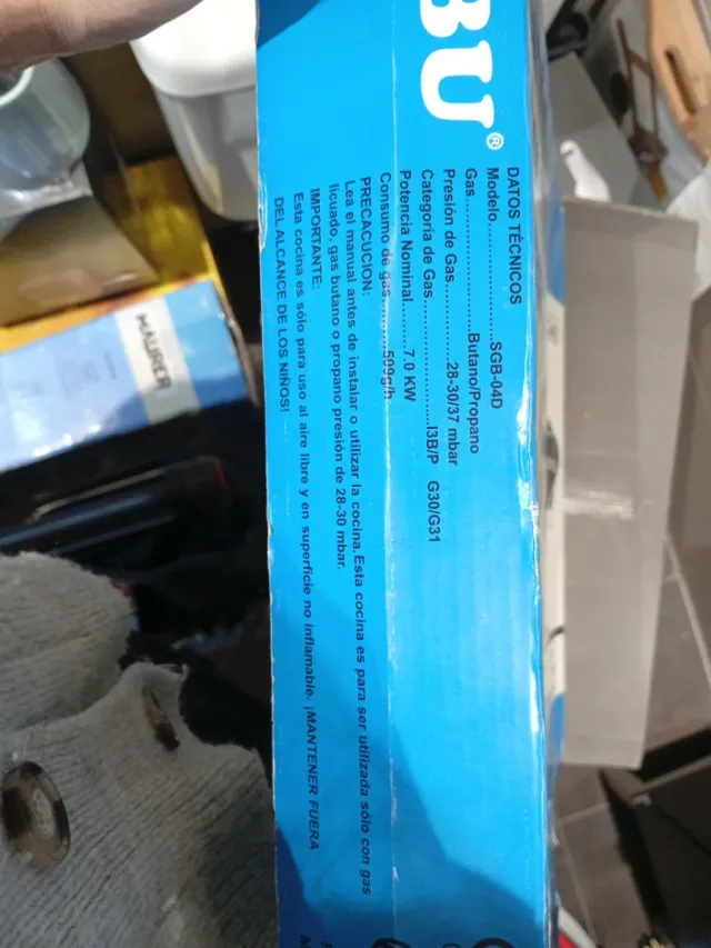 Hornillo Bambú Chapa 40x40cm Gas