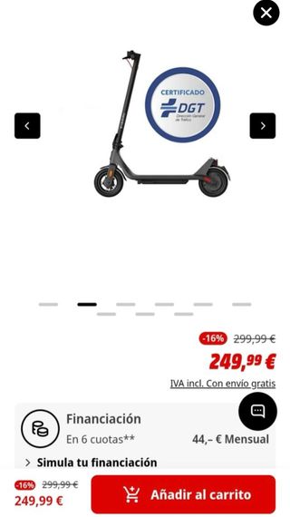 Patinete Eléctrico Xiaomi 4 Lite 2ª Gen