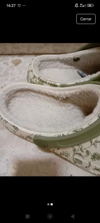 Zapatillas Crocs forradas beige y verde