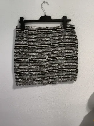 Falda Mango rayas grises