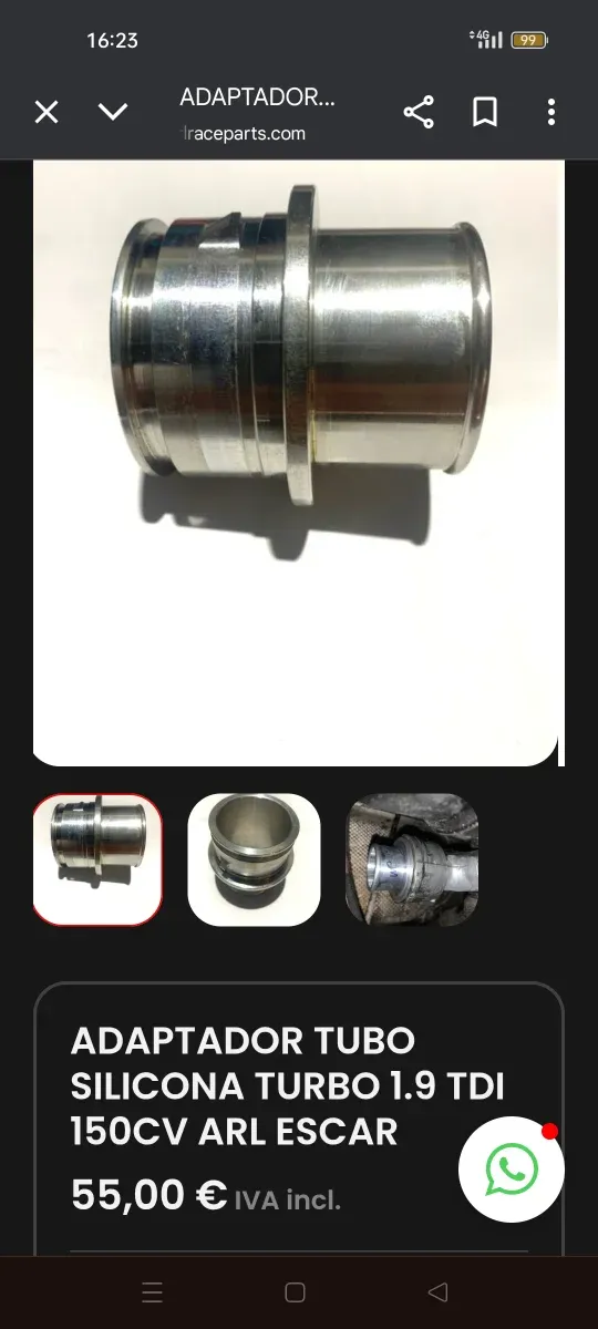 Adaptador Turbo Intercooler 1.9 TDI ARL