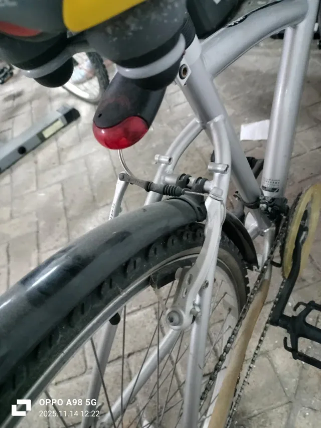 Bicicleta de paseo plateada