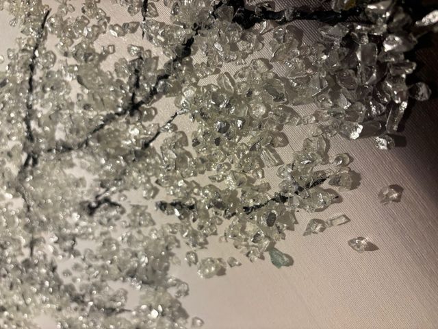 Cuadro árbol con piedrecitas 50x150cm