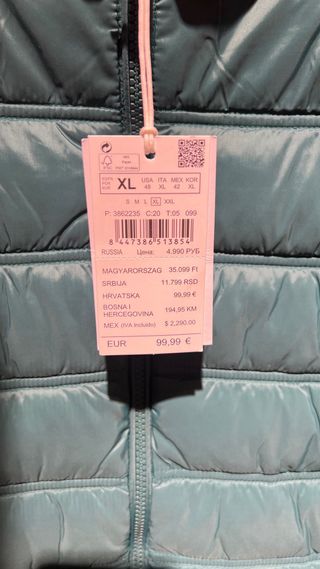 Chaleco Pedro del Hierro Talla XL Verde