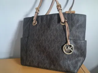 Bolso de Hombro Michael Kors Marrón/crema