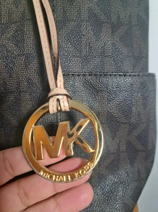Bolso de Hombro Michael Kors Marrón/crema