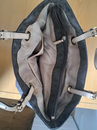 Bolso de Hombro Michael Kors Marrón/crema