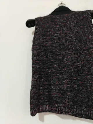 Gilet collo alto misto lana multicolor