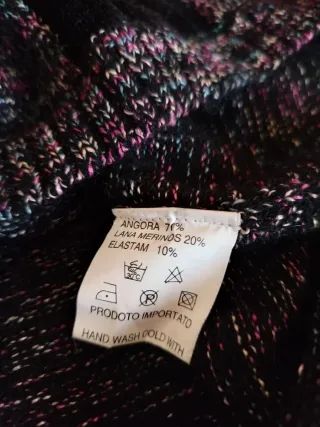 Gilet collo alto misto lana multicolor